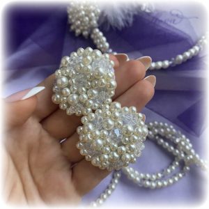 серьги-пуговки из жемчуга